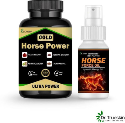 Dr.TrueSkin Horse Power Gold & Oil for stamina power growth(30 Capsules)