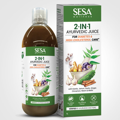 SESA 2-in-1 Ayurvedic Karela Jamun Juice for Diabetes & High Cholesterol Management(1000 ml)
