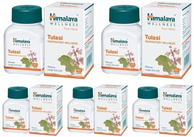 HIMALAYA Tulasi Respiratory Wellness (5 Packs, 60 Tablets Each)(Pack of 5)