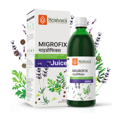 Krishna's Herbal & Ayurveda MigroFix Juice, Perfect Blend of Dhaniya, Kalimirch & Ustukhuddus - 1000ml(1000 ml)