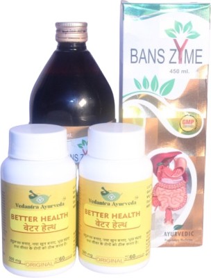 VEDANTRA AYURVEDA BETTER HEALTH CAPSULE & BANS ZYME TONIC(Pack of 3)