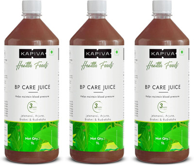 Kapiva BP Care Juice 1L |Ayurvedic Juice for Curbing Hypertension with 10 Potent Herbs(Pack of 3, 3 L)