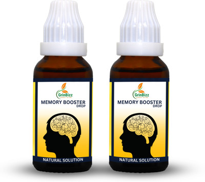 grinbizz Memory Booster Drop Brain Support Supplement for Memory & Focus(Pack of 2, 60 ml)