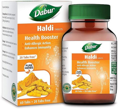 Dabur Haldi Tab Haldi Tablets (60 Tablet + 20 tablet Free)(80 Tablets)
