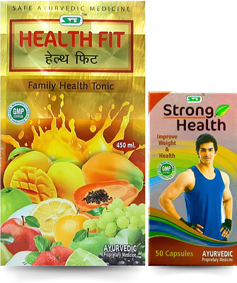 HERBSHD Health Fit Family Health Tonic & Strong Health Capsule For Improv Weight-Health(Pack of 2, 450 ml, 50 Capsules)