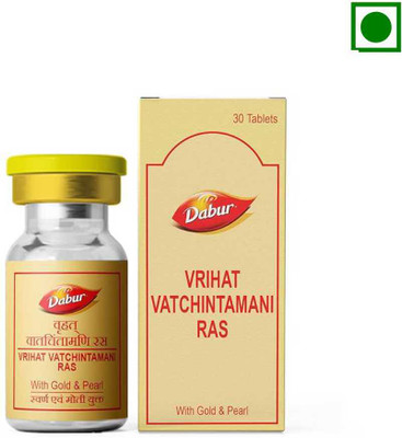 Dabur Vrihat VatChintamani Ras with Gold and Pearl - 60 Tablets | Pack of 2(Pack of 2, 60 Tablets)