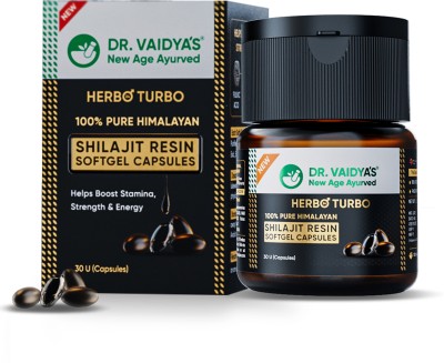 DR. VAIDYA'S Pure Himalayan Shilajit Resin Softgels | For Strength, Power & Stamina For Men