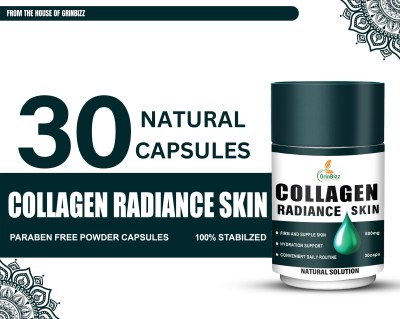 grinbizz Collagen Radiance Capsule Improve Skin, Hair, & Nail Health/Support Joint Health(30 Capsules)