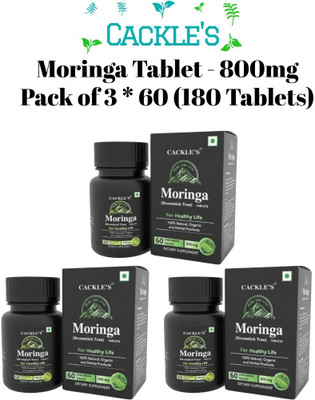 Cackle's Moringa Tablet 800mg, Pack of 3*60 Tablets(Pack of 3, 60 Tablets)