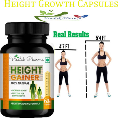 visalak pharma Height Gainer Capsule For Developes Length of Bones Gains Extra Inches(60 Capsules)