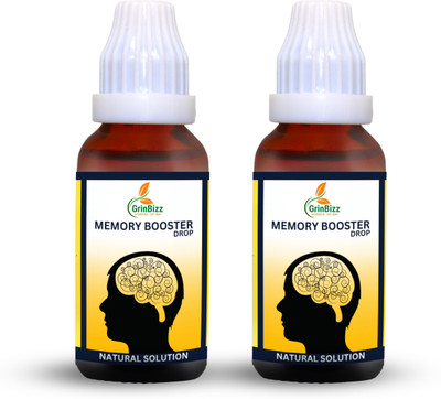 grinbizz Memory Booster Drop/Brain Relaxer/Improve Brain Power/Mind Wellness(Pack of 2, 60 ml)