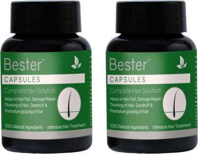 bester Hair Care Capsules 60's Jar | Reduces Hair Fall & Dandruff(Pack of 2)