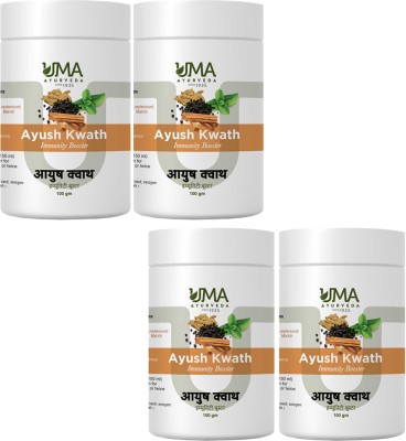 Uma Ayurveda Ayush Kwath Immunity Booster Powder Improve Digestion Helpful Common Cold Fever(Pack of 4)