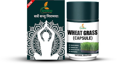 grinbizz Wheat Grass Capsule Supports Healthy Joints/Immunity Booster/Improves Digestion(30 Capsules)