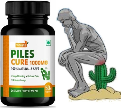 VITASTA Piles cure,Ayurvedic for Fast relief from Bavasir,Bleeding,Non-bleeding piles(50 Capsules)