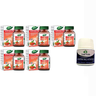 Dabur Ashwagandha Immunity Booster Each 60 Tab With Leaf Ashwagandha 15 Tab(Pack of 6, 300 Tablets)