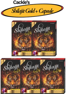 Cackle's Ayurvedic Shilajit Gold Plus Capsule Pack of 10*5 (50 Capsule)(Pack of 5, 10 Capsules)