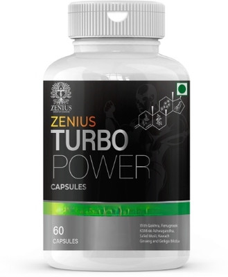 Zenius Turbo Power Capsules – Natural Energy, Strength & Stamina Booster for Men(60 Capsules)
