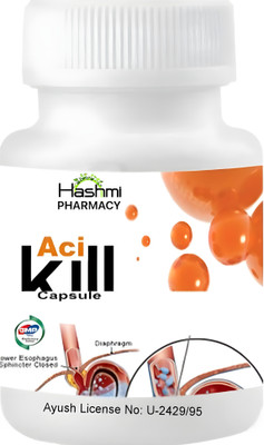 Hashmi Pharmacy AciKill Capsule Helps to Removes in Indigestion, Stomach Gas and Acidity(20 Capsules)
