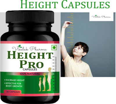 visalak pharma Height Pro Formula | Height cap-sules Increases Body Growth Bone Density(30 Capsules)