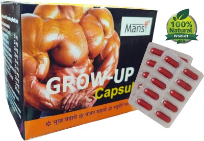 MANSI Muscle Mass builder capsule, Grow-up Ayurvedic medicine,weight gain cap. for men Weight Gainers/Mass Gainers(60 Capsules, UNFLAVOURED)