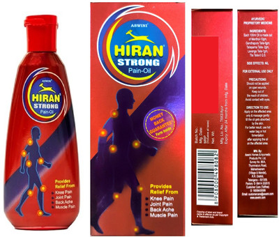 aswini Hiran strong body pain relief oil |80 ml | RED OIL | for Muscles and joints Liquid(80 ml)
