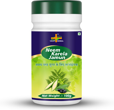 VIKJIT HERBALS NEEM JAMUN KARELA POWER for Sugar Management (100GM)(100 g)