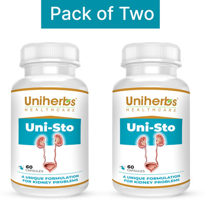 Uniherbs Uni Sto Capsule Suppliment Helps To Prevent Kidney Stone Ayurvedic pack of 2(Pack of 2, 120 Capsules)