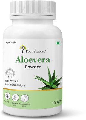 Four Seasons AloeVera Powder Improve Skin & Hair Health | Natural Hair Pack(Pack of 2, 200 g)