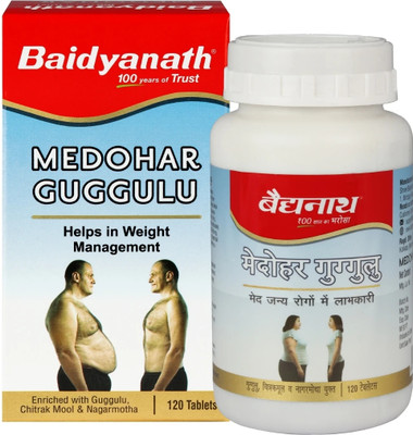 Baidyanath Medohar Guggulu 120 Tab | Enriched with Guggulu, Chitrakmool and Nagarmotha(120 Tablets)
