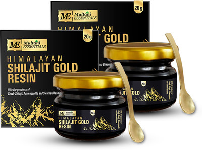 Multani Essentials Himalayan Shilajit Gold Resin | Boost Strength, Vigor & Vitality -(Pack of 2, 20 g)
