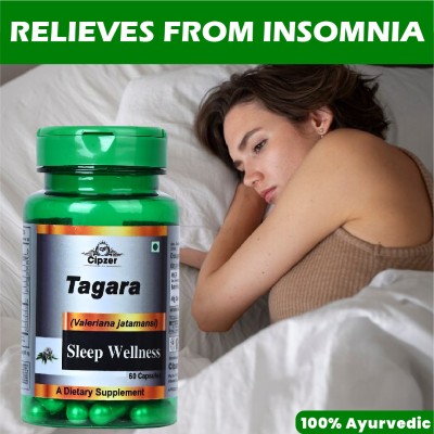 CIPZER Tagara 60 Capsule Reduces Insomnia, Stress & Promotes Sleep Wellness