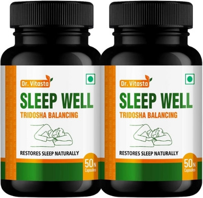 Dr Vitasta Sleep Well Tridosha Balancing Ayurvedic Capsule(Pack of 2, 100 Capsules)