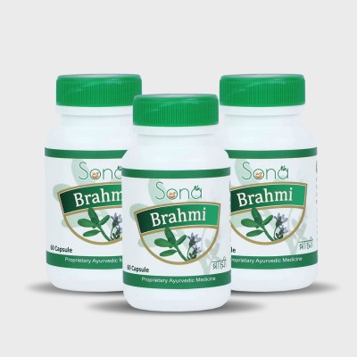 SONA HEALTH CARE Sona Healthcare Brahmi Pure Extract 500mg Capsule supports Brain & Memory(Pack of 3)