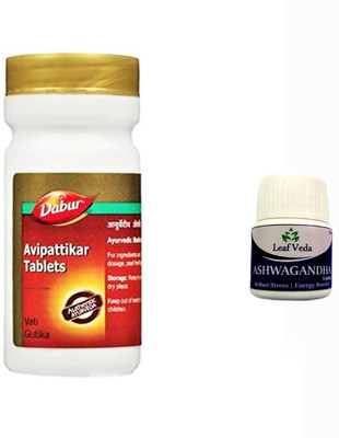 Dabur Avipattikar Tablets For constipation With Leaf Ashwagandha 15 Tab(Pack of 2, 60 Tablets)