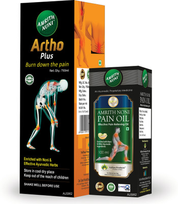 AMRITH NONI Artho Plus 750ml & Pain oil 100ml-All in One Joint Knee Muscle Pain Relief Combo(750 ml)
