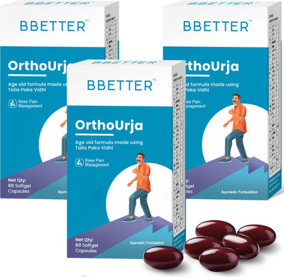 BBETTER OrthoUrja -Lab Tested Ayurvedic Medicine for Knee Pain(Pack of 3, 180 Capsules)