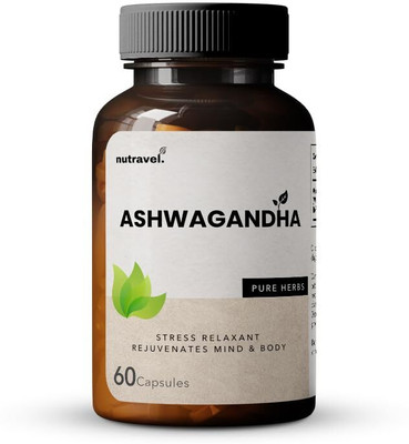 NUTRAVEL Ashwagandha Capsules | Plant-Based Support for Energy & Well-Being | 60 Caps(60 Capsules)