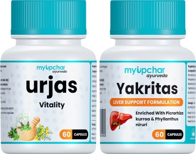 myupchar ayurveda Urjas Vitality Boost Stamina & Power With Yakritas Liver Support Each 60 Capsule(Pack of 2)