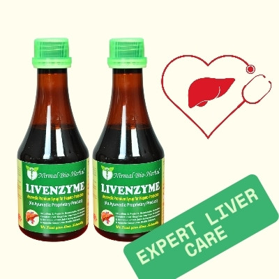 Nirmal Bio Herbal Livenzyme-Ayurvedic Liver Tonic for Relief from Acidity and Gas 400ml(Pack of 2, 400 ml)
