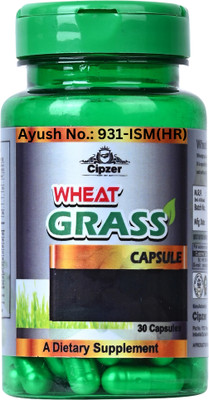 CIPZER Wheatgrass Capsule Boost Immunity, Energy & Improves Digestion 30 Capsule(30 Capsules)