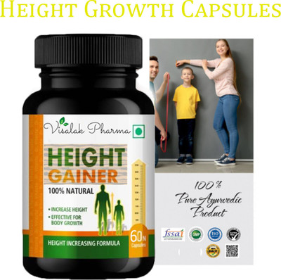 visalak pharma Height Gainer Best Ayurvedic Supplement for Height Growth For All Ages(60 Capsules)