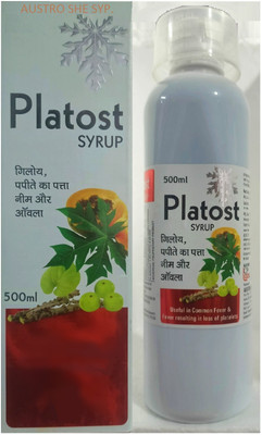 AUSTRO SHE SYP. Platost Herbal Syrup with Papaya Leaves,Giloy,Neem,Tulsi Increase Platelet Count(500 ml)