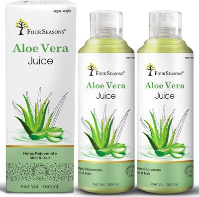 Four Seasons ALOEVERA JUICE 1000ML | for Better Digestion and Glowing Skin | Ayurvedic Juice(Pack of 2, 1000 ml)
