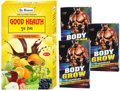 Redtize sad Ayurvedic Good Health Syrup For Weight Gain With Dr Chopra Body Grow Capsule(Pack of 2, 450 ml, 30 Capsules)