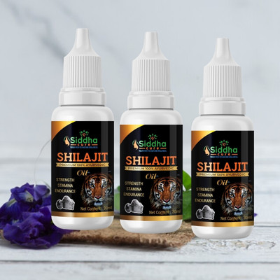 Siddha cure Shilajit oil for strength, stamina & Endurance(Pack of 3, 90 ml)