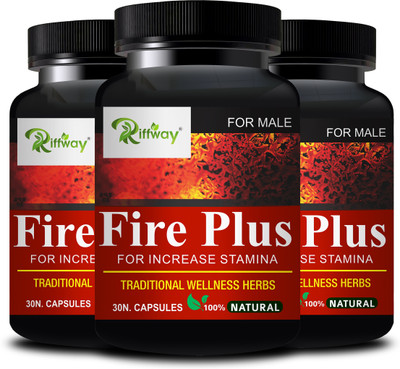 Riffway Fire Plus _ Herbal Tablets Stamina Capsule For Better Strength(Pack of 3, 90 Capsules)