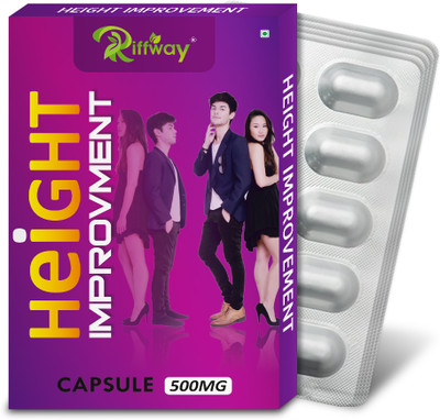 Riffway Improvement Vitamin Capsule For Developes Length of Bones Improves Hight(Pack of 5, 50 Capsules)