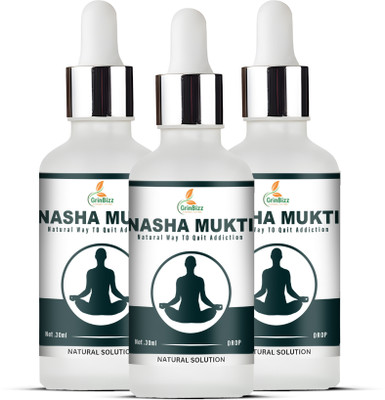 grinbizz Nasha Mukti Drop Natural Way To Stop Alcohol & Smoking | No Side Effects(Pack of 3, 90 ml)