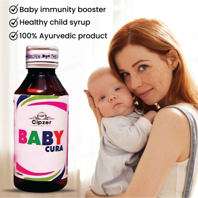 CIPZER Baby Cura Syrup|Ayurvedic immunity boosters for newborns(Pack of 1)-100 ml